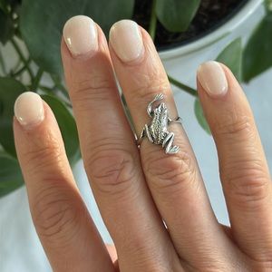 Vintage Sterling Silver Ring 925 Frog Ring Pinky Ring freshly polished